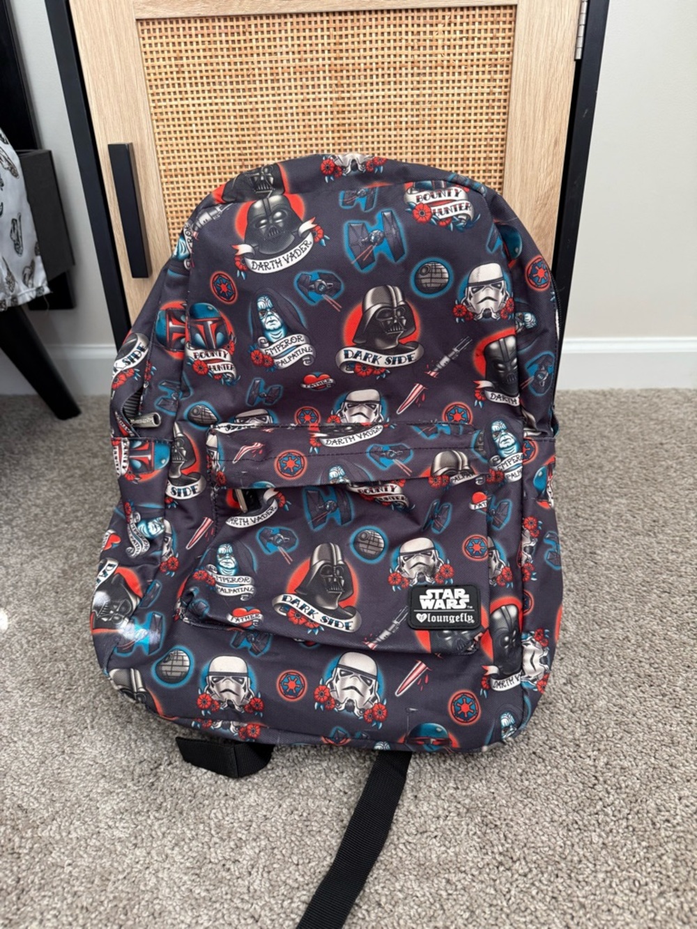 Star Wars Loungefly Dark Side Backpack - Black/Red/Blue